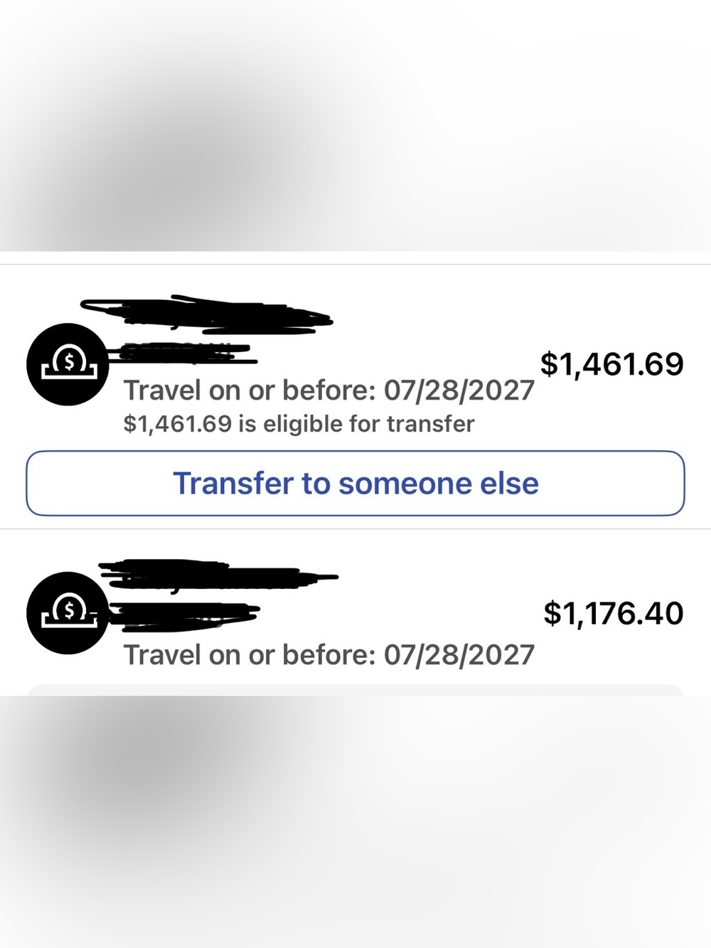Southwest Airlines Transfer Travel Credits